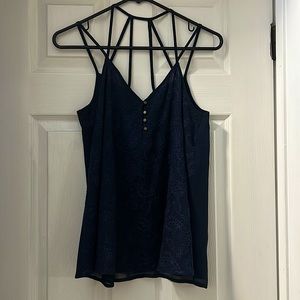 Small Navy Maurice’s Tank with embroidered detailing